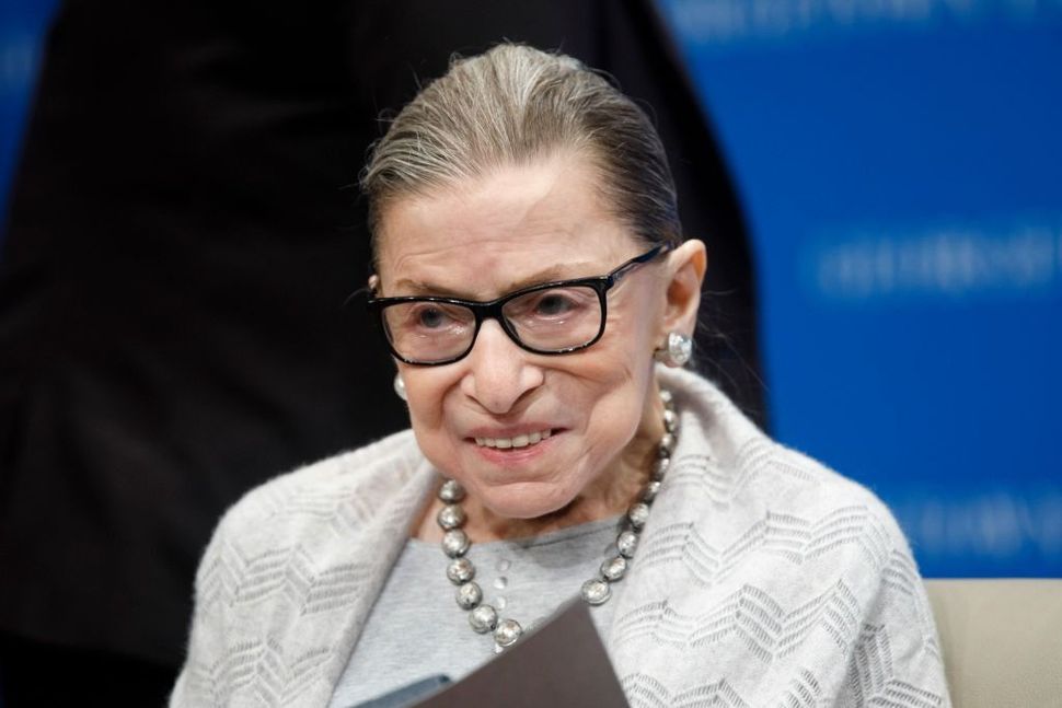 Supreme Court Justice Ruth Bader Ginsburg delivers remarks at the Georgetown Law Center on September 12, 2019, in Washington, DC.
